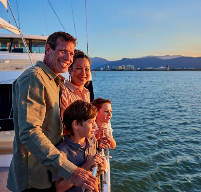 Family on the deck of Spirit of Cairns