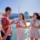 Group having a drink on the deck of Spirit of Cairns